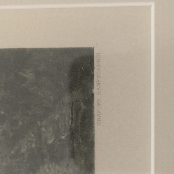 Antique framed lithograph gravure German pastoral print sheep Hanfstaengi 15x 19 - Picture 5 of 8